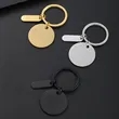 Modern Square Round Metal Leather Keychain Tag Branding | https://www.bestnamebadges.com
