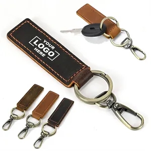 Leather Keychain Handmade Vintage Crazy Horse