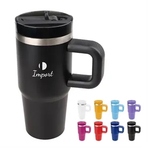 14 Oz Stainless Steel Tumbler with Handle Foldable Straw