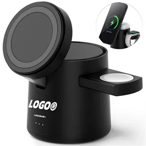 15W Magnetic Wireless Charging Stand 3 In 1 For Phone Watch