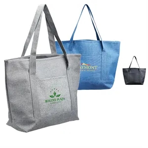 Non-Woven Durable Pocket Heathered Tote Bag | https://www.bestnamebadges.com