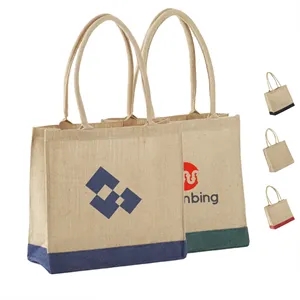 All Natural Jute Tote Bag with Rope Handles | https://www.bestnamebadges.com