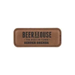 Dark Brown Leatherette Badge w/ Magnet