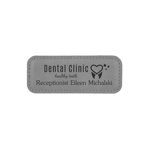 Gray Leatherette Badge w/ Magnet