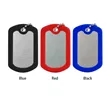 Square Silicone Edge Metal Dog Tag | https://www.bestnamebadges.com