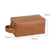 Large Capacity Leather Toiletry Makeup Bag with Handle | https://www.bestnamebadges.com