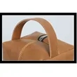 Large Capacity Leather Toiletry Makeup Bag with Handle | https://www.bestnamebadges.com