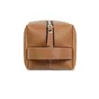 Large Capacity Leather Toiletry Makeup Bag with Handle | https://www.bestnamebadges.com