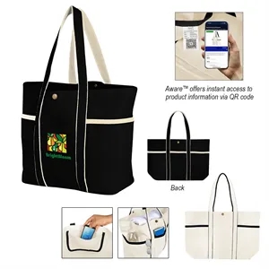 Aware™ 10 Oz. Recycled Cotton Canvas Tote Bag | https://www.bestnamebadges.com