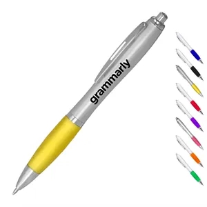 Click Satin Gray Finish Plastic Ballpoint Pen | https://www.bestnamebadges.com