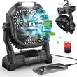 20000mAh Cordless Battery Powered Fan with LED Lantern | https://www.bestnamebadges.com