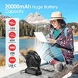 20000mAh Cordless Battery Powered Fan with LED Lantern | https://www.bestnamebadges.com