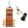 Golf Tee Storage Leather Case With Hook | https://www.bestnamebadges.com