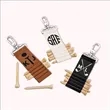 Golf Tee Storage Leather Case With Hook | https://www.bestnamebadges.com