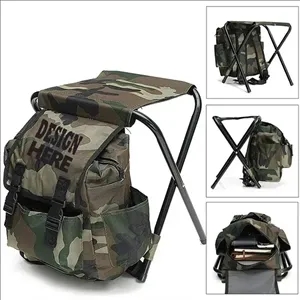 Camouflage Outdoor Camping Backpack Chair Ocean