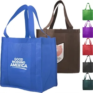 Reusable Thunder Non-Woven Grocery Tote Bag W/ Gusset | https://www.bestnamebadges.com