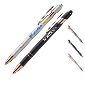 Rose Gold Trim Stylus Pen | https://www.bestnamebadges.com
