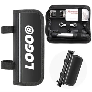 Portable Bike Repair Tool Kit Pump Wrench Patch Set Bag