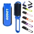 Foldable Travel Hair Brush With Mirror Compact In Stock | https://www.bestnamebadges.com