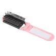 Foldable Travel Hair Brush With Mirror Compact In Stock | https://www.bestnamebadges.com