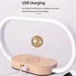 Multifunction Wooden LED Desk Lamp with Wireless Charger | https://www.bestnamebadges.com