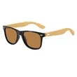Custom Bamboo Arm Retro Sunglasses UV Protection And Case | https://www.bestnamebadges.com