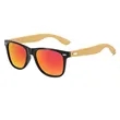 Custom Bamboo Arm Retro Sunglasses UV Protection And Case | https://www.bestnamebadges.com
