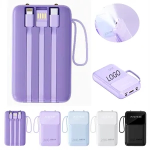 Charger 10000mAh 3 in 1 Power Bank Built-in 3 Cables | https://www.bestnamebadges.com