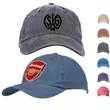 Washed Cotton Unconstructed Cap w/ Custom Logo 6 Panel Hat | https://www.bestnamebadges.com