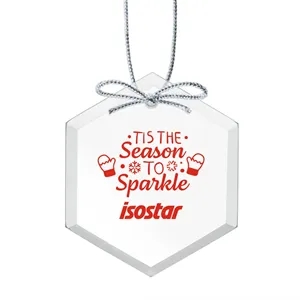Starfire Ornament - Hexagon Imprinted | https://www.bestnamebadges.com