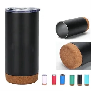 16oz Insulated Tumbler with Cork Base | https://www.bestnamebadges.com