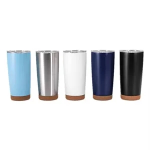 20oz Stainless Steel Water Tumbler With Cork Base | https://www.bestnamebadges.com
