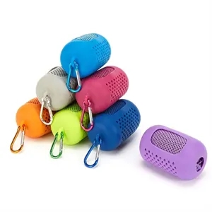 Quick-dry Cooling Sports Towel With Silicone Case | https://www.bestnamebadges.com