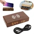 Wooden Digital Alarm Clock with Wireless Charging | https://www.bestnamebadges.com
