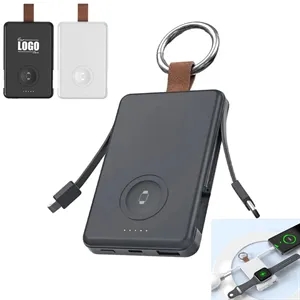 5000mAh Magnet Watch Charger Power Bank With Built-In Cables | https://www.bestnamebadges.com