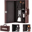 Luxury Leather Box Pour Over Coffee Gift Set | https://www.bestnamebadges.com
