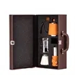 Luxury Leather Box Pour Over Coffee Gift Set | https://www.bestnamebadges.com