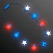 Red, White & Blue Stars String Lights Necklace | https://www.bestnamebadges.com