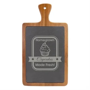 13 1/4" x 7" Acacia Wood/Slate Cutting Board