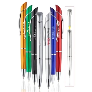 Allende Twist Plastic Pen with Highlighter | https://www.bestnamebadges.com