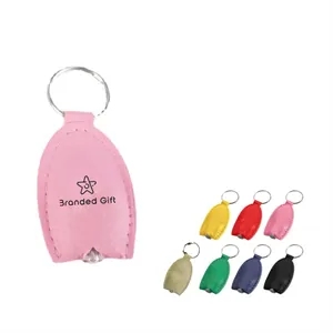 PVC Leather LED Flashlight Keychain
