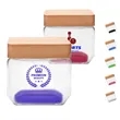 27 oz. Wooden Top Glass Candy Jars | https://www.bestnamebadges.com