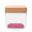 27 oz. Wooden Top Glass Candy Jars | https://www.bestnamebadges.com