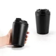 12oz. Reusable Coffee Mug With Lid Travel Plastic Cup | https://www.bestnamebadges.com