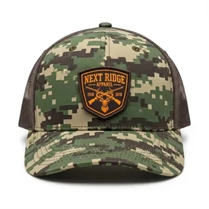 Richardson 6-Panel Snapback Trucker Hat w/Leather Patches