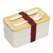 Hearty Wheat Straw Lunch Box Set | https://www.bestnamebadges.com