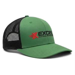 Richardson Recycled Trucker Hat w/Leather Patch, Embroidery