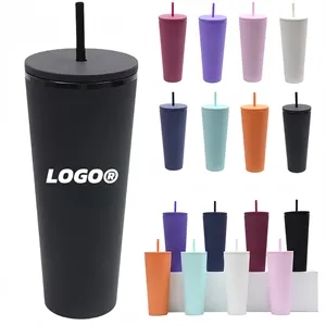 26oz Colorful Plastic Tumbler Straw For Cold Beverages Cup