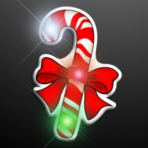 LED Candy Cane Christmas Pin