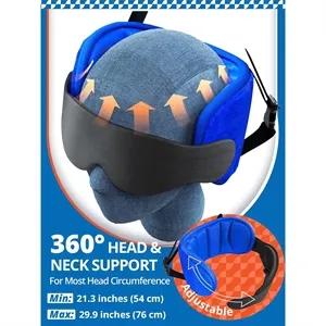 Airplane Pillow Head Strap with Eye Mask | https://www.bestnamebadges.com